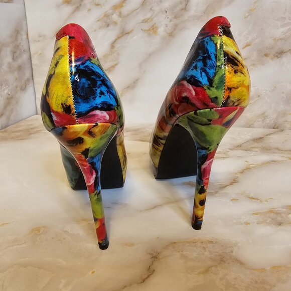 Steve Madden Nala Multicolor Platform Pumps, Size 8.5 - Picture 3 of 7